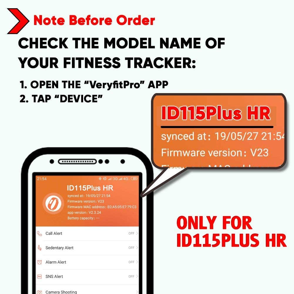 Id130Plus HR Bands Replacement for Veryfitpro Id130Plus Series Fitness Tracker
